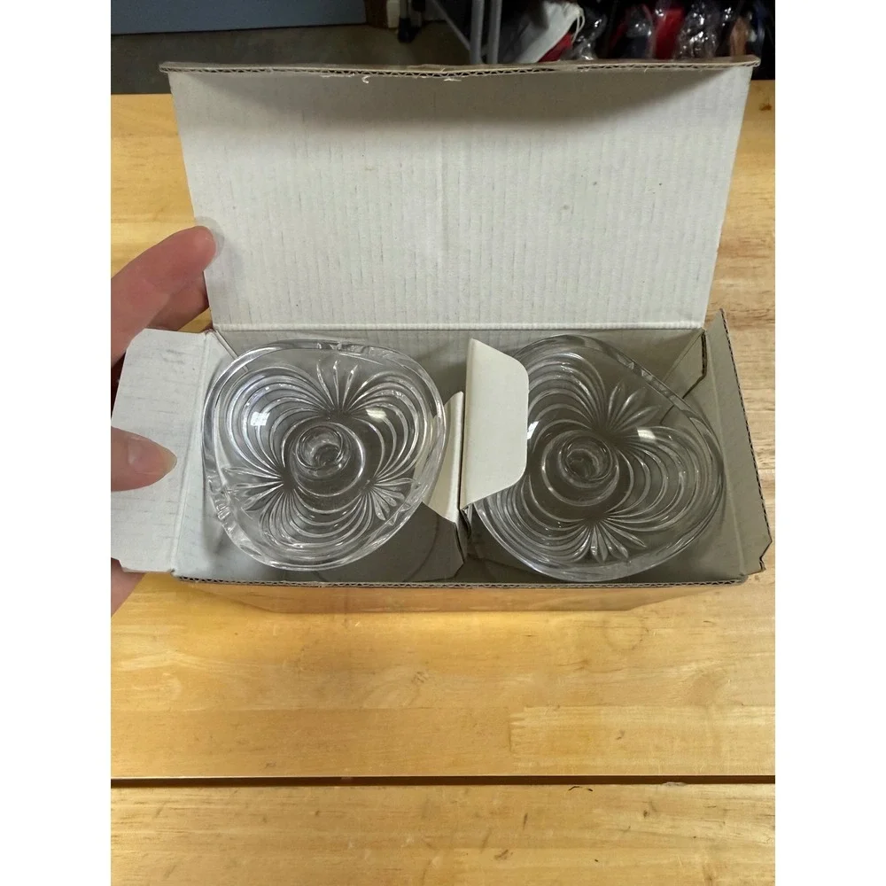 RCR Royal Crystal Rock Aurea Lead Crystal Candle Holders Set of 2 Italy 5in